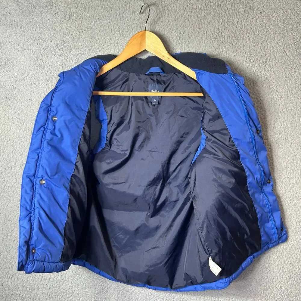 GapKids Vest Kids L 10 Blue Sleeveless Button Closure Puffer Zip Snap‎ Vest